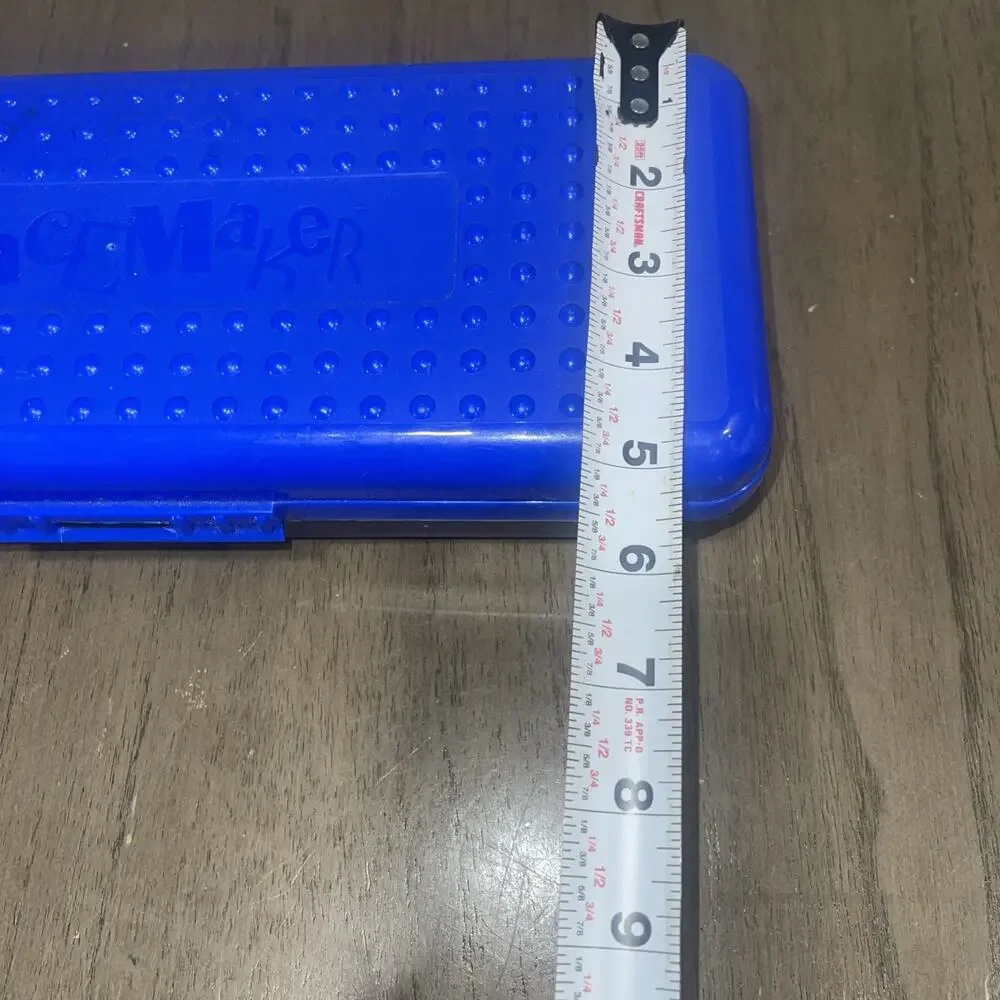 Vintage 90's Spacemaker Pencil & Ruler Boxes Newell Office Products Blue Black